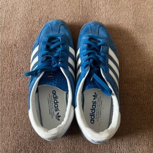 adidas blue and white Gazelles